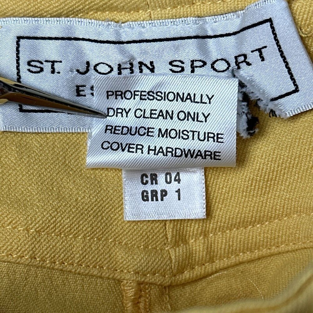 St John Sport Jeans Pants Womens 2 Yellow High Rise Flared Leg Stretch Boho* - Picture 15 of 16